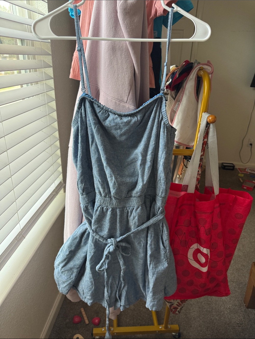 American Eagle Outfitters Light Blue Chambray Romper